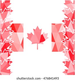 bright background for Canada Day. Polygonal pattern. Vector. Template for greeting card backgrounds.. For design, design, advertising banners