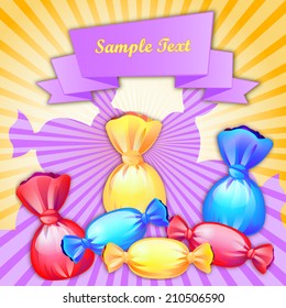 Bright background with candies