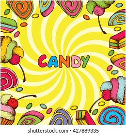 Bright background with candies