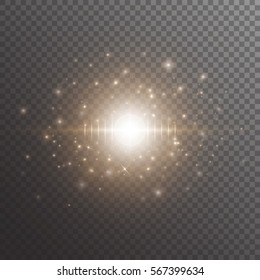 Bright background with christmas lights. Glitter sparkle on a transparent backdrop. Vector illustration

