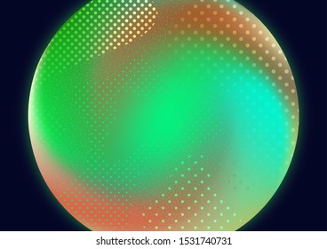 Bright background, circle, abstract waves of dots and particles. Vector illustration for your design.