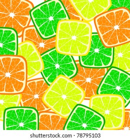 Bright background with citrus square slices (eps10)