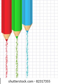 Bright background with color pencils