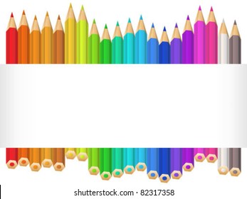 Bright background with color pencils