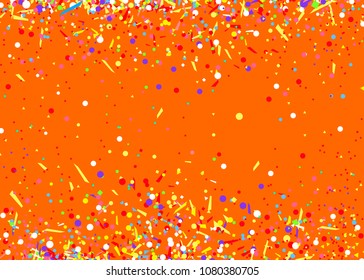 Bright background with colored confetti. Pattern for design. Print for polygraphy, posters, t-shirts and textiles. Greeting cards. Explosion. Bright firework. Print for polygraphy, banners and posters