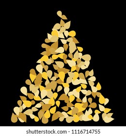 Bright background with colored petals. Simple gentle template for the card, invitation, printing. Fashionable decoration with beautiful petals.