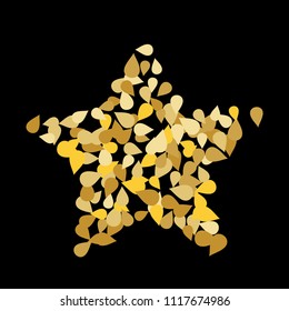 Bright background with colored petals. Simple gentle template for the card, invitation, printing. Fashionable decoration with beautiful petals.