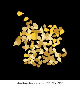 Bright background with colored petals. Simple gentle template for the card, invitation, printing. Fashionable decoration with beautiful petals.