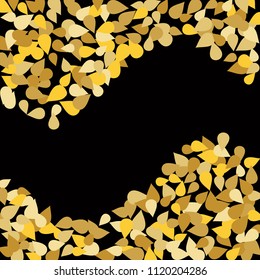Bright background with colored petals. Simple gentle template for the card, invitation, printing. Fashionable decoration with beautiful petals.