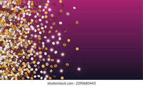 Bright Background with Confetti of Glitter Particles. Sparkle Lights Texture. Christmas pattern. Light Spots. Star Dust. Explosion of Confetti. Design for Magazine.