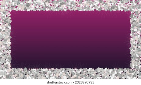 Fondo brillante con confetti de partículas brillantes. Día de San Valentín. Patrón de Año Nuevo. Puntos de luz. Explosión de Confetti. Ilustración del vector de brillo. Diseño para Web.