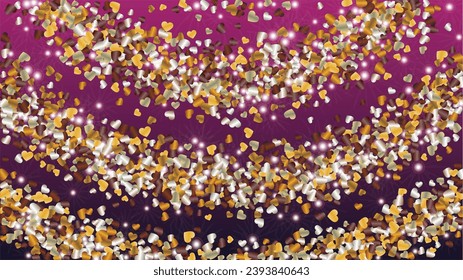 Bright Background with Confetti of Glitter Particles. St. Valentine Day. Disco pattern. Light Spots. Explosion of Confetti. Glitter Vector Illustration. Design for Template.