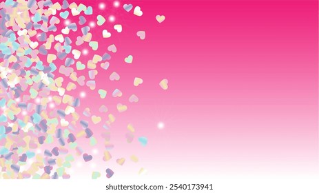 Bright Background with Confetti of Glitter Particles. St. Valentine Day. Birthday pattern. Light Spots. Explosion of Confetti. Glitter Vector Illustration. Design for Poster.