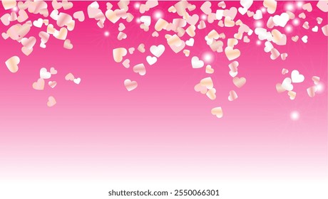 Bright Background with Confetti of Glitter Particles. St. Valentine Day. Party pattern. Light Spots. Explosion of Confetti. Glitter Vector Illustration. Design for Web.