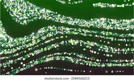 Bright Background with Confetti of Glitter Particles. Sparkle Lights Texture. Christmas pattern. Light Spots. Star Dust. Explosion of Confetti. Design for Card.