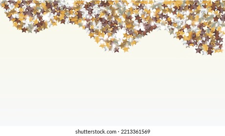 Bright Background with Confetti of Glitter Star Particles. Sparkle Lights Texture. Birthday pattern. Light Spots. Star Dust. Christmass Design. Explosion of Confetti. Design for Banner.