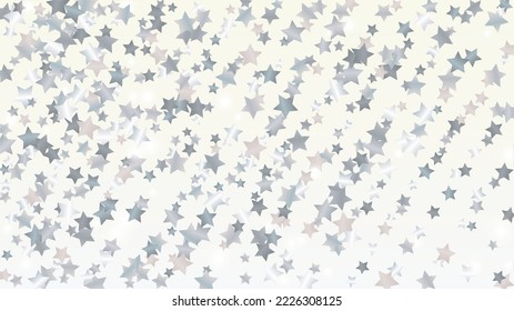 Bright Background with Confetti of Glitter Star Particles. Sparkle Lights Texture. Holiday pattern. Light Spots. Star Dust. Christmass Design. Explosion of Confetti. Design for Banner.