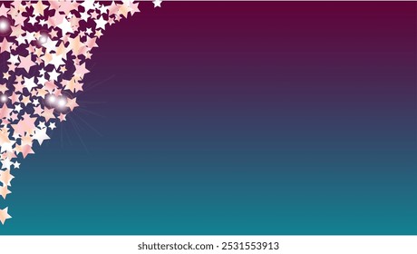 Heldere achtergrond met confetti van Glitter Star Particles. Sparkle Lights Texture. Kerst patroon. Lichte vlekken. Sterrenstof. Kerst Ontwerp. Ontploffing van confetti. Ontwerp voor uitnodiging.