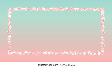 Bright Background with Confetti of Hearts Glitter Particles. St. Valentine Day. New Year pattern. Light Spots. Explosion of Confetti. Glitter Vector Illustration. Design for Advertisement.