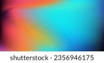 Bright background with contemporary effect. Vivid grunge gradient. Acid colors. Trendy vector illustration with noise dust texture. 
