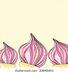 Bright background with cream cake