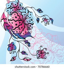 bright background with decorative flowers