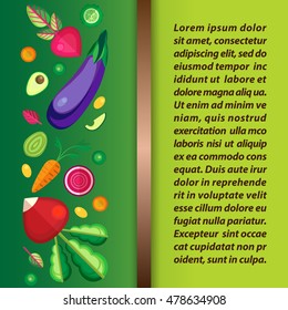 Bright background with decorative vegetables. For your design
