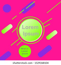 Bright, background with different shapes, circles, ovals, lines. Background in three colors. Background for project, presentation, business.