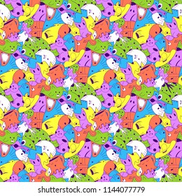 Bright background with fantastic creatures.
