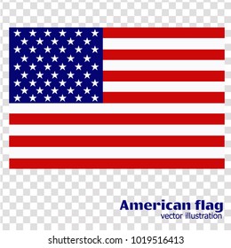 Bright background with flag of America. Happy birthday America background. Bright illustration with flag. Illustration with transparent background.