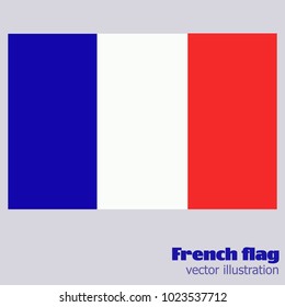 Bright background with flag of France. Happy France day background. Bright illustration with flag. Vector illustration.