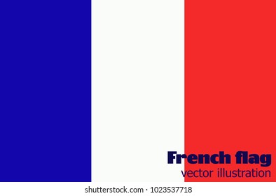 Bright background with flag of France. Happy France day background. Bright illustration with flag. Vector illustration.