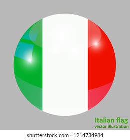 Bright background with flag of Italy. Happy Italy day background. Illustration with white background. Bright illustration with flag. Vector illustration.