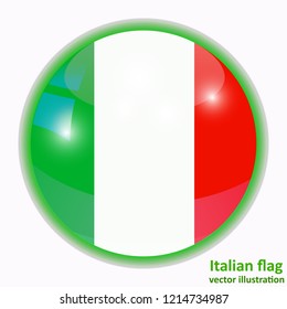 Bright background with flag of Italy. Happy Italy day background. Illustration with white background. Bright illustration with flag. Vector illustration.