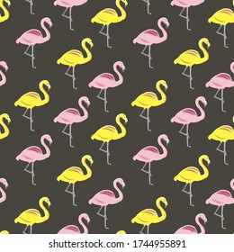 Bright background with flamingos.Vector illustration