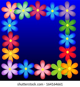 bright background with flowers for a design and mestome for text,vector illustration