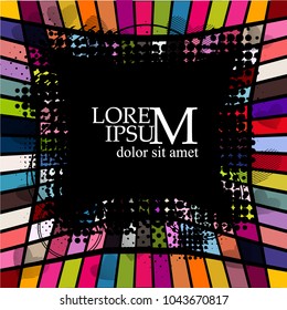 bright background. Frame of colored squares. Vector
