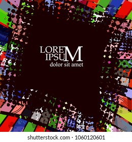 bright background. Frame of colored squares. Vector