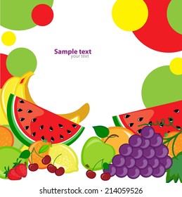 bright background with fruits