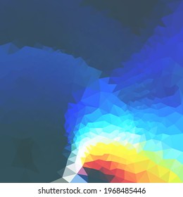 Fondo luminoso con textura geométrica de los vertederos. Espacio para el texto. Tonos de espectro de colores. Concepto de tecnología moderna. Resumen de fondo de polos bajo. Ilustración 3d de la plantilla.