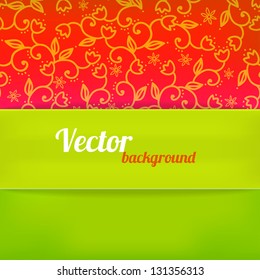 Bright background in green and red color. Vector illustration