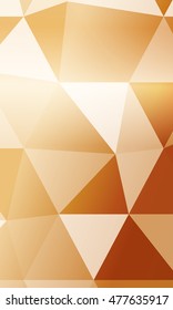Bright background for greeting cards. Polygon background copper color. Vector illustration. vertical banner. To implement your design ideas, business subjects, successful presentations.