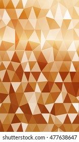 Bright background for greeting cards. Polygon background copper color. Vector illustration. vertical banner. To implement your design ideas, business subjects, successful presentations.