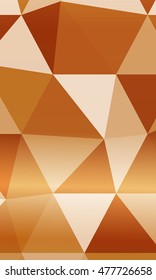 Bright background for greeting cards. Polygon background copper color. Vector illustration. vertical banner. To implement your design ideas, business subjects, successful presentations.