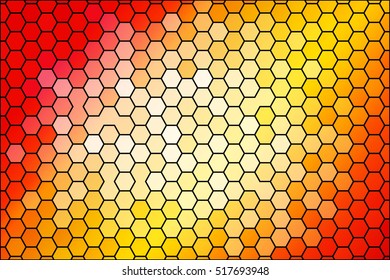 Bright background for greeting cards. Polygon background yellow, red color hexagon. Vector illustration. To implement your design ideas, business subjects, successful presentations.