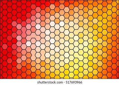 Bright background for greeting cards. Polygon background yellow, red color hexagon. Vector illustration. To implement your design ideas, business subjects, successful presentations.