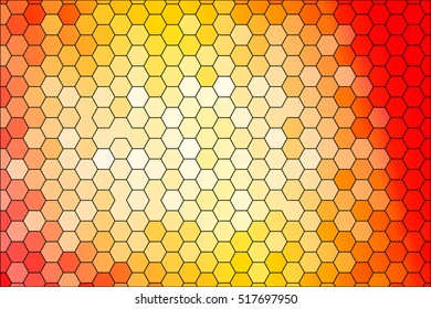 Bright background for greeting cards. Polygon background yellow, red color hexagon. Vector illustration. To implement your design ideas, business subjects, successful presentations.