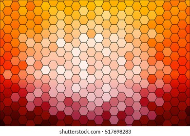 Bright background for greeting cards. Polygon background yellow, red color hexagon. Vector illustration. To implement your design ideas, business subjects, successful presentations.