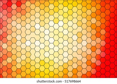 Bright background for greeting cards. Polygon background yellow, red color hexagon. Vector illustration. To implement your design ideas, business subjects, successful presentations.
