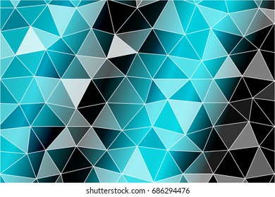 Bright background for greeting cards. Polygon background black, blue color. Vector illustration. To implement your design ideas, business subjects, successful presentations.